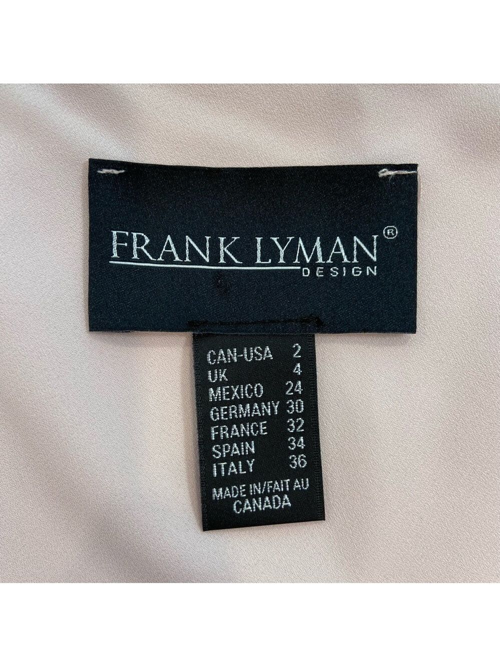 Frank Lyman Designer flowy chiffon top powder pink sleeveless V neckline size 2 - Picture 2 of 14